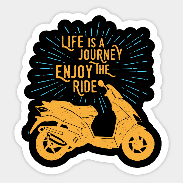 Life is a journey Enjoy the Ride Distress Quote Gift Sticker by BadDesignCo